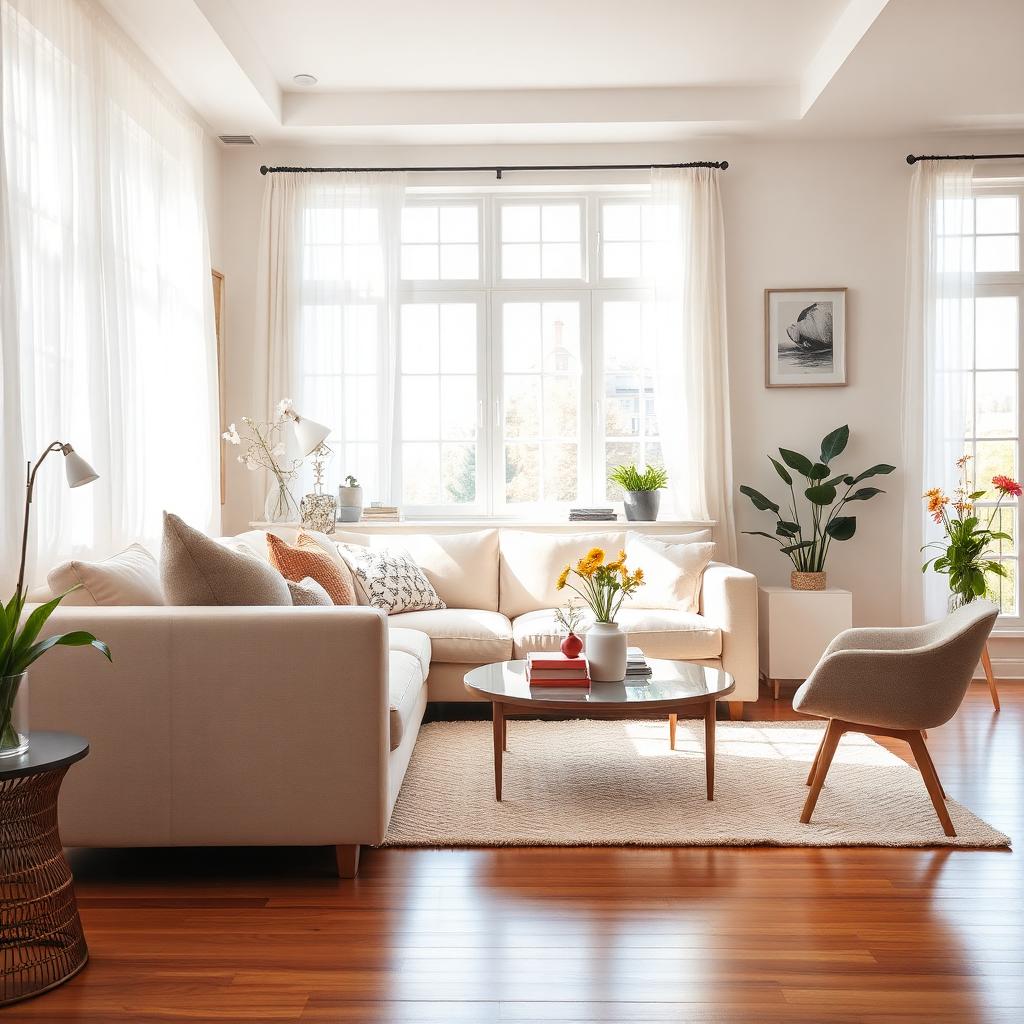 Bright, clean and welcoming living room